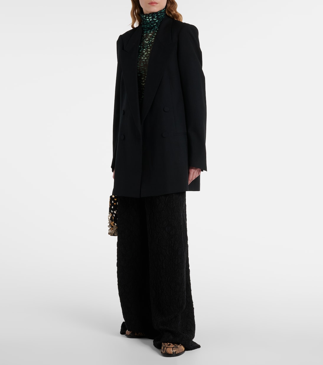 Кожаные мокасины с эффектом змеиной кожи Dries Van Noten, бежевый — фото 3