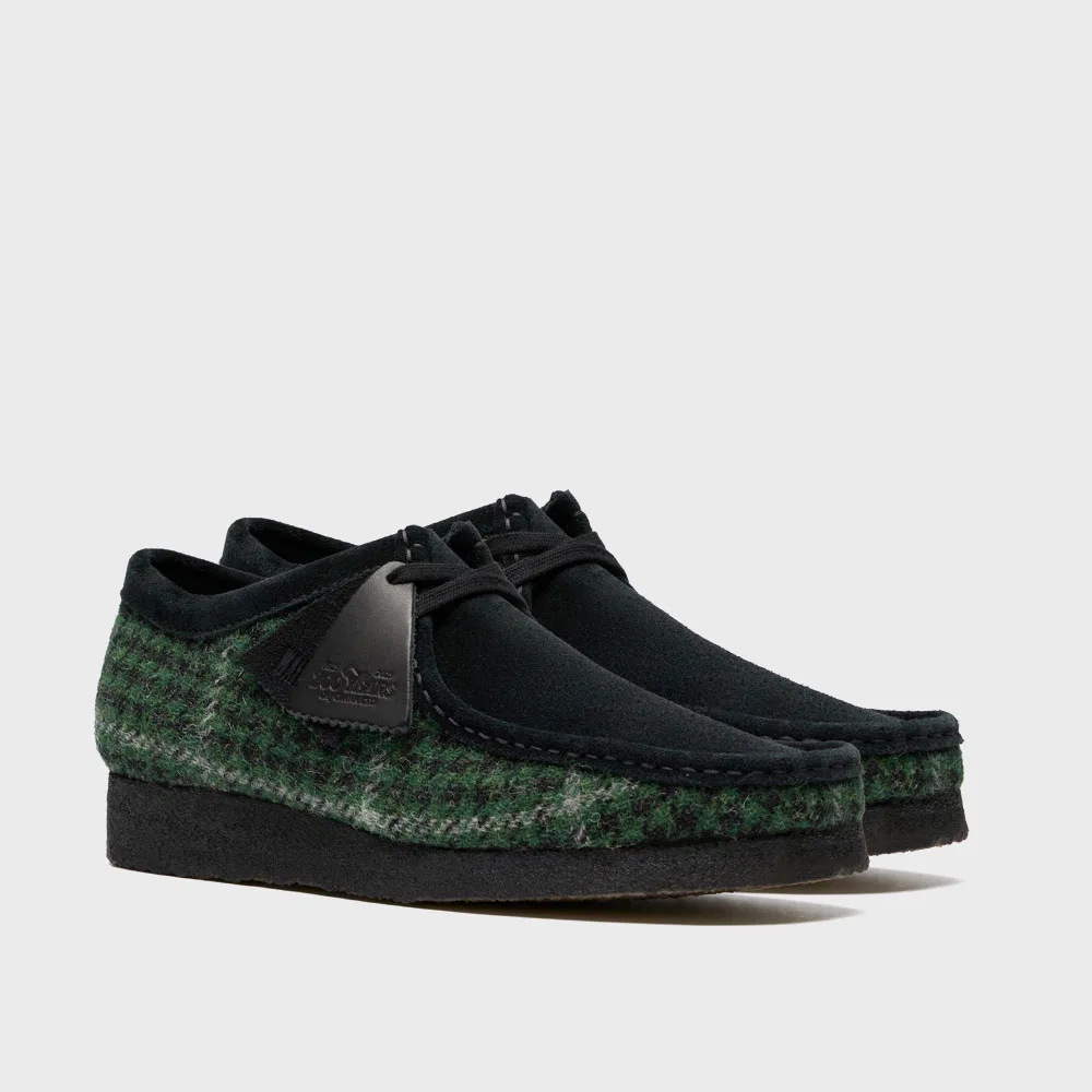 Мужские лоферы Wallabee, зелёный Harris Tweed, от Clarks Originals