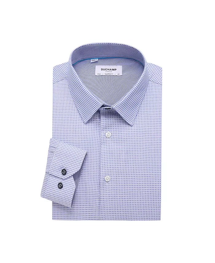 

Мужская геометрическая рубашка Dress Shirt Duchamp London, синий