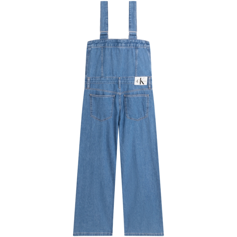 Кальвин Кляйн Комбинезон Женский Джинсовый Голубой, 1A4-Denim Light Blue — фото 3