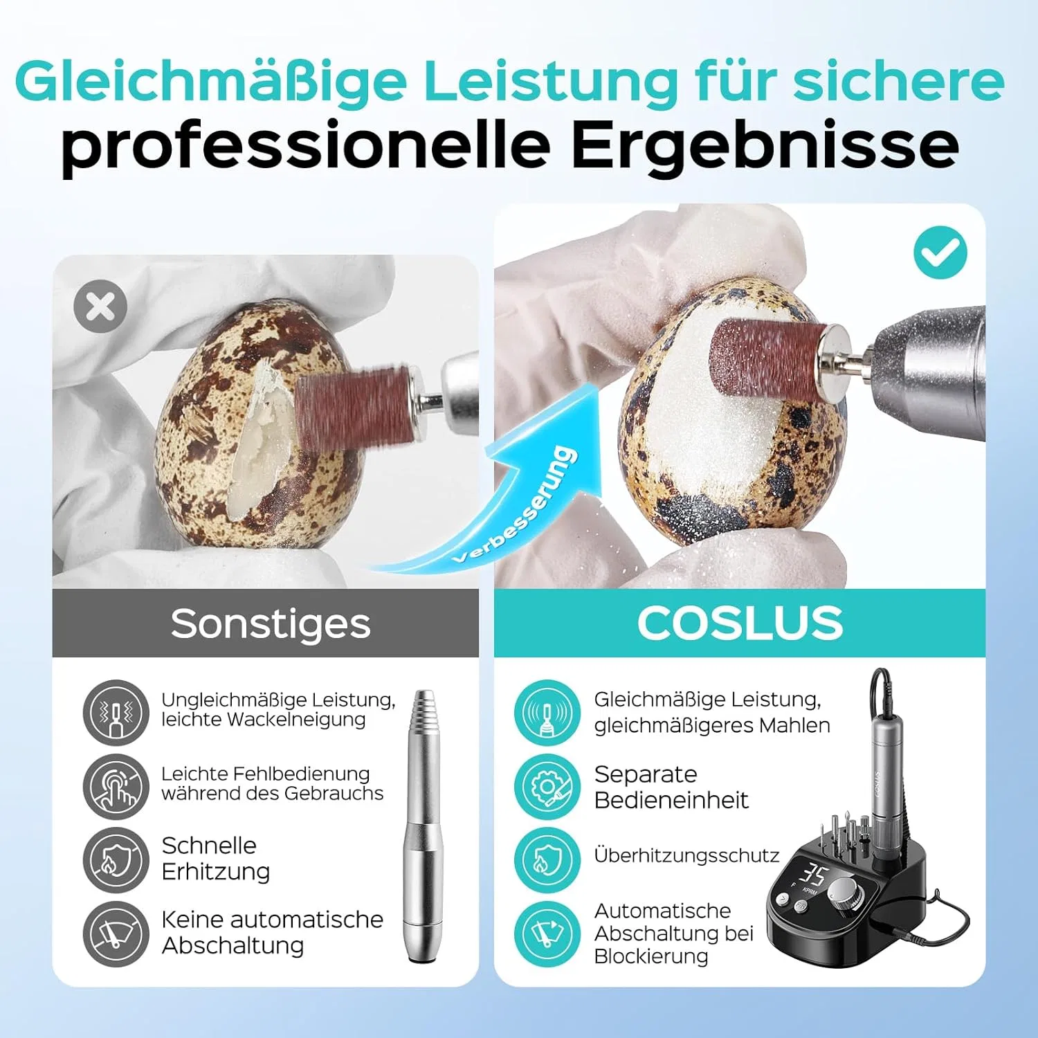 Профессиональный фрезер для ногтей «E50» от COSLUS Coslus, Bright White — фото 2