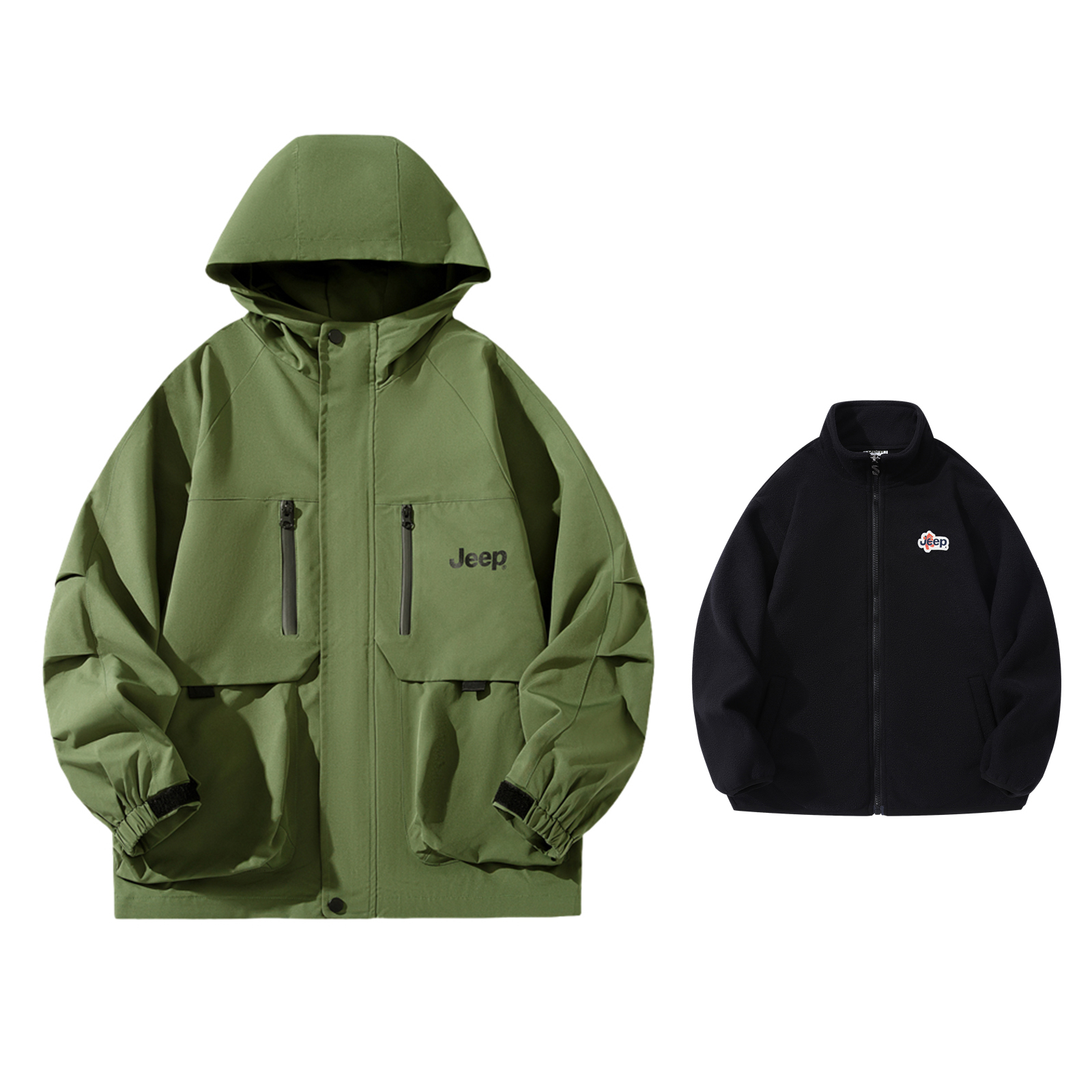 

Куртка для начальной школы Jeep, Army Green (Three-in-One Thickened Coat)