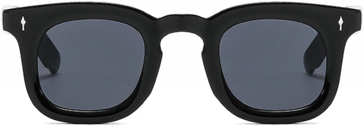 

Ретро солнцезащитные очки для женщин с прозрачными линзами цвета океана, модные солнцезащитные очки для мужчин с заклепками, квадратные, в стиле панк, модель 3819 Melrose, Black