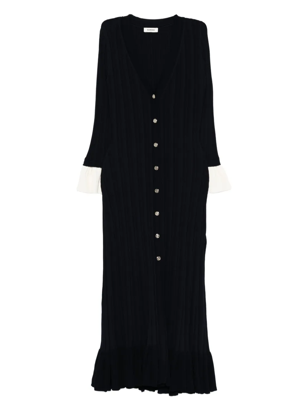 

Платье миди с оборками SANDRO, синий