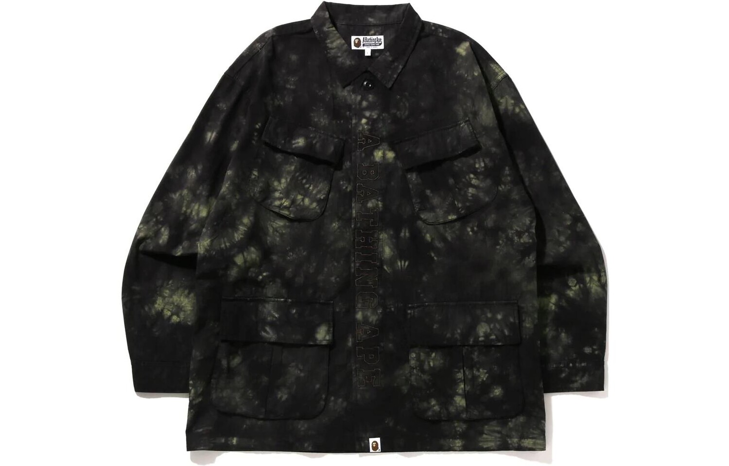 

Куртка-рубашка BAPE Tie Dye Army Jungle Fatigue A Bathing Ape, черный