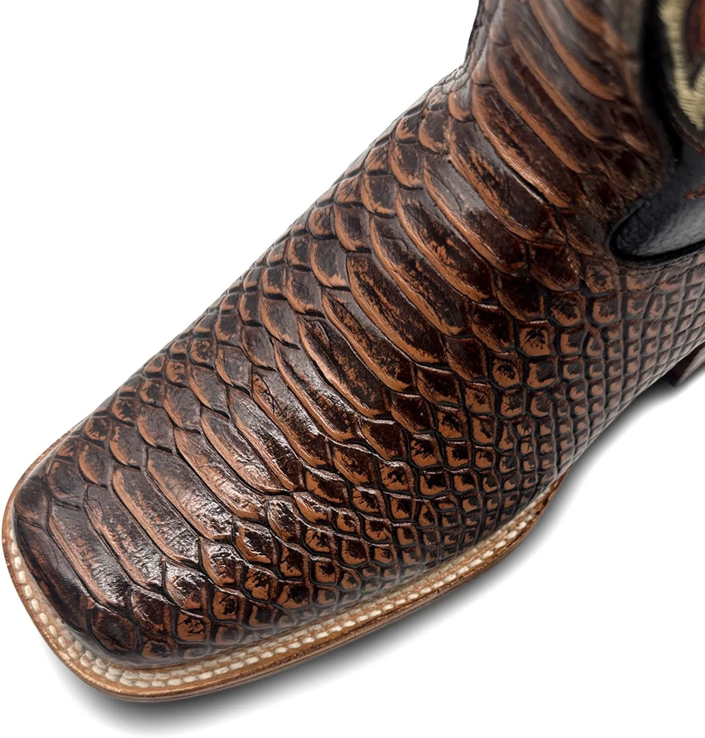 Мужские вестерн-бутсы The Western Shops из настоящей кожи с экзотическим змеиным принтом и квадратным носком — фото 4