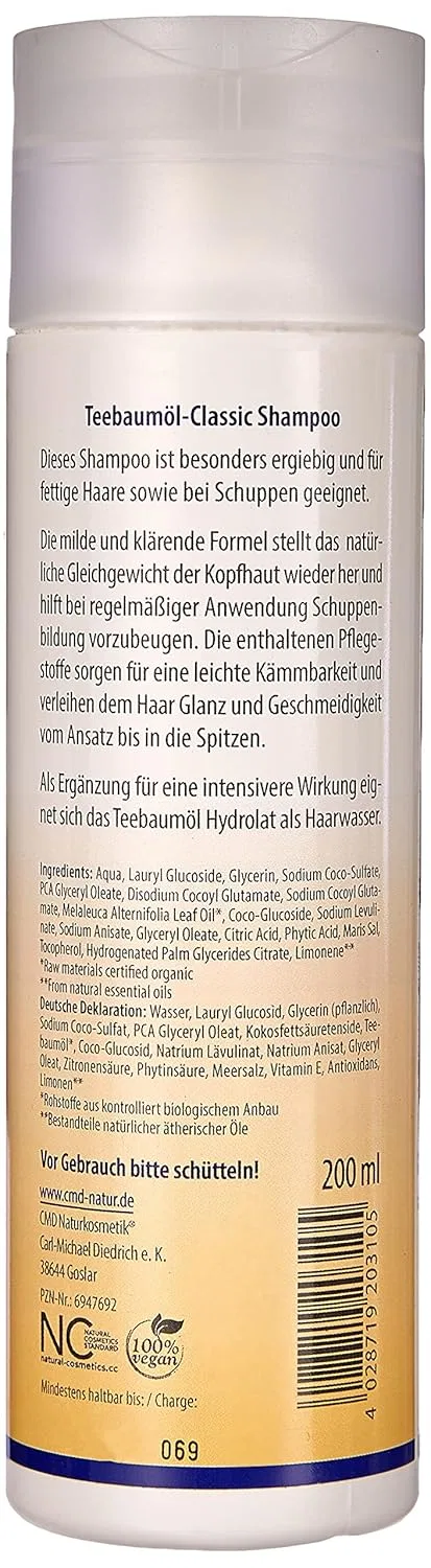 Шампунь CMD Naturkosmetik с маслом чайного дерева, 200 мл Cmd Naturkosmetik — фото 2