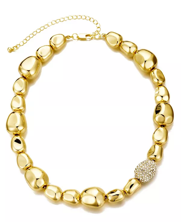 

Позолоченное ожерелье из хрустального золота с зернистой отделкой Adornia, gold