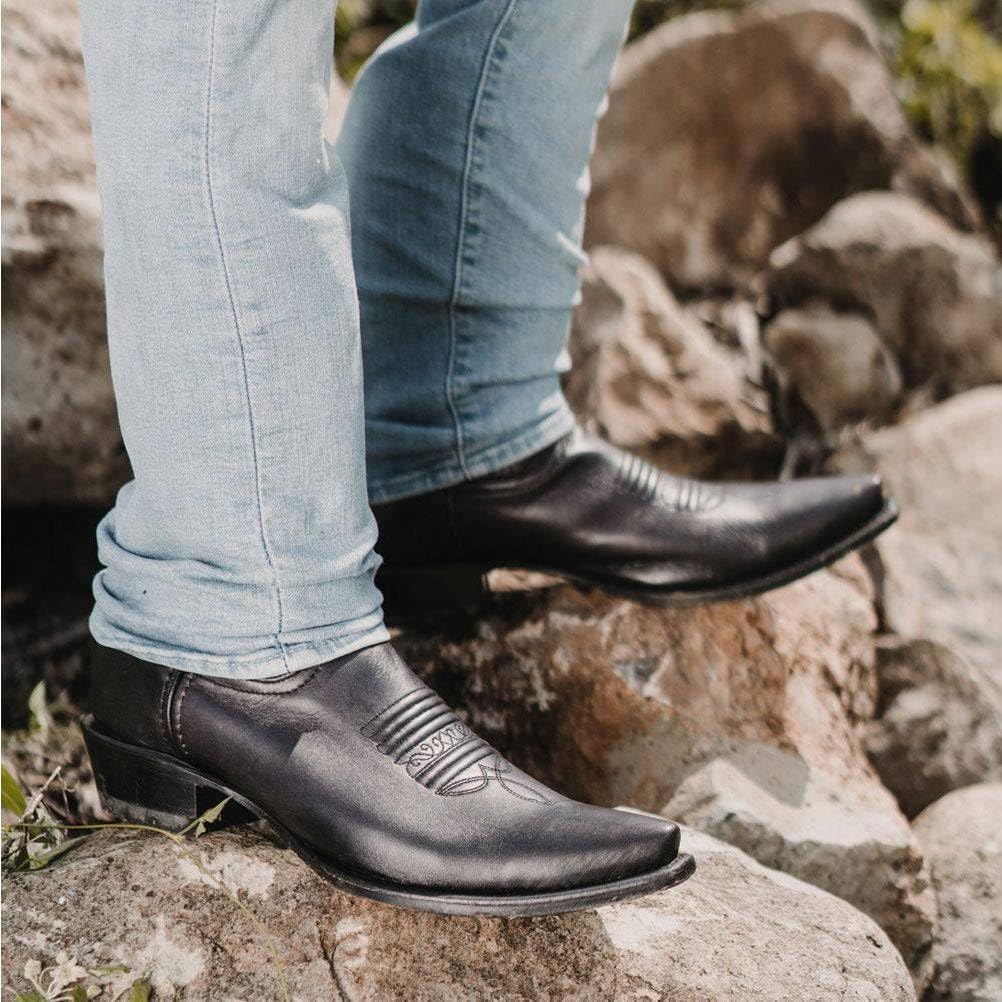 Мужские ковбойские сапоги Soto Boots с зауженным носком, жженый H50030, черный — фото 4