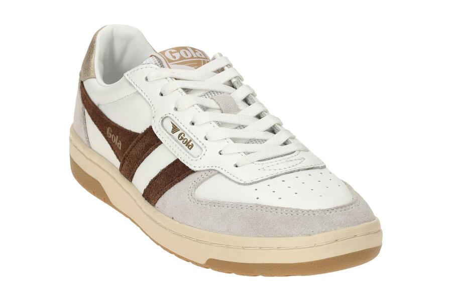 Кроссовки Gola Hawk Shoes белые коричневые женские CLB336 — фото 3