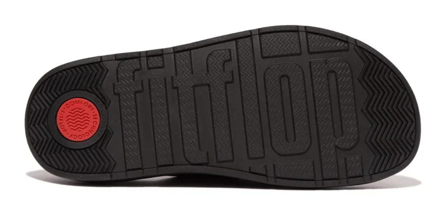 Мюли Fitflop "GEN-FF", каблук-танкетка, летняя обувь, тапочки со стелькой из микрокабеля, черный — фото 3