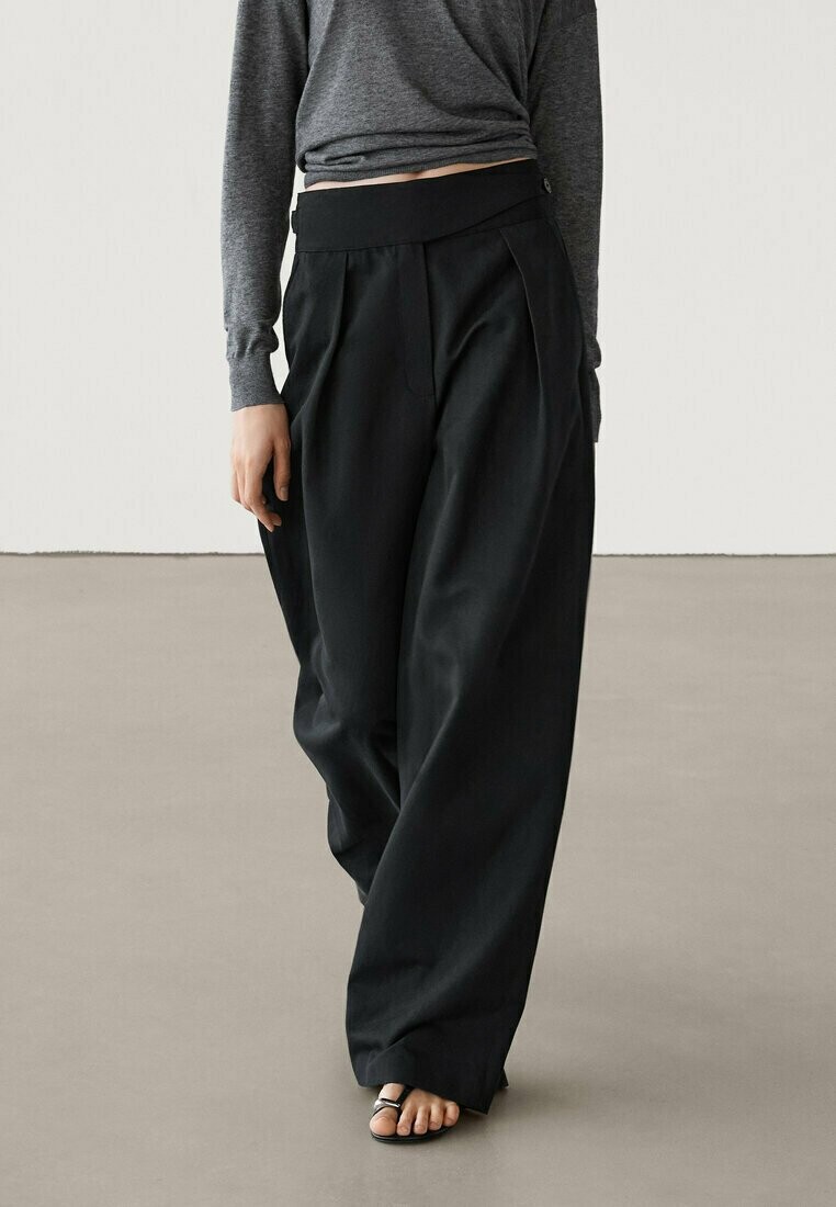 

Тканевые брюки WIDE-LEG Massimo Dutti, черный