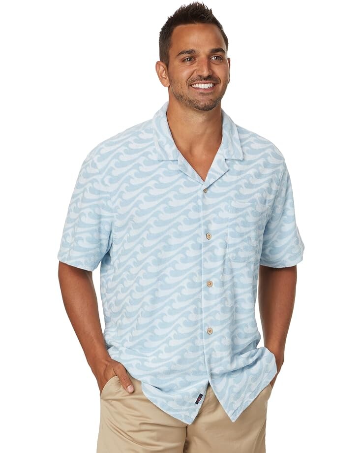

Рубашка Faherty SS Cabana Towel Terry Shirt, цвет Endless Peaks