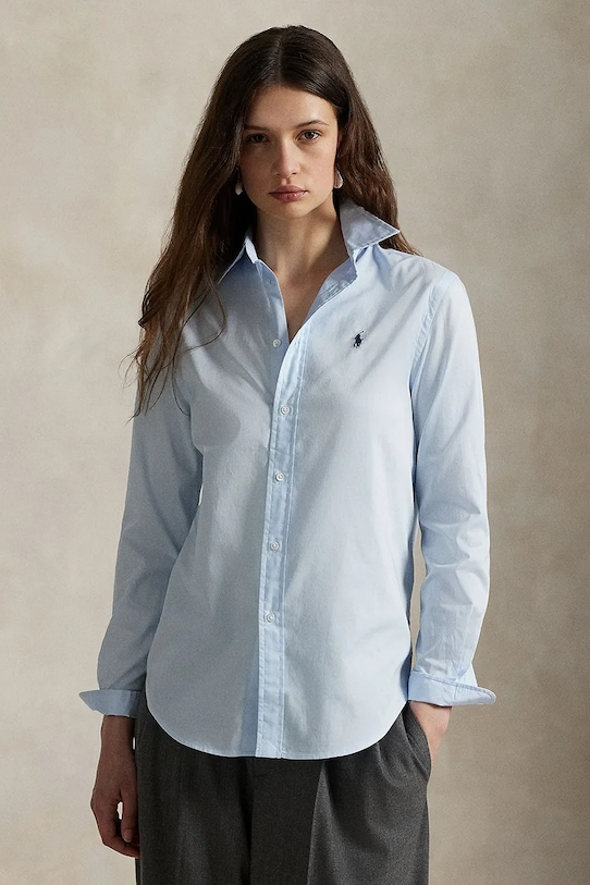 

Хлопковая рубашка Polo Ralph Lauren, синий