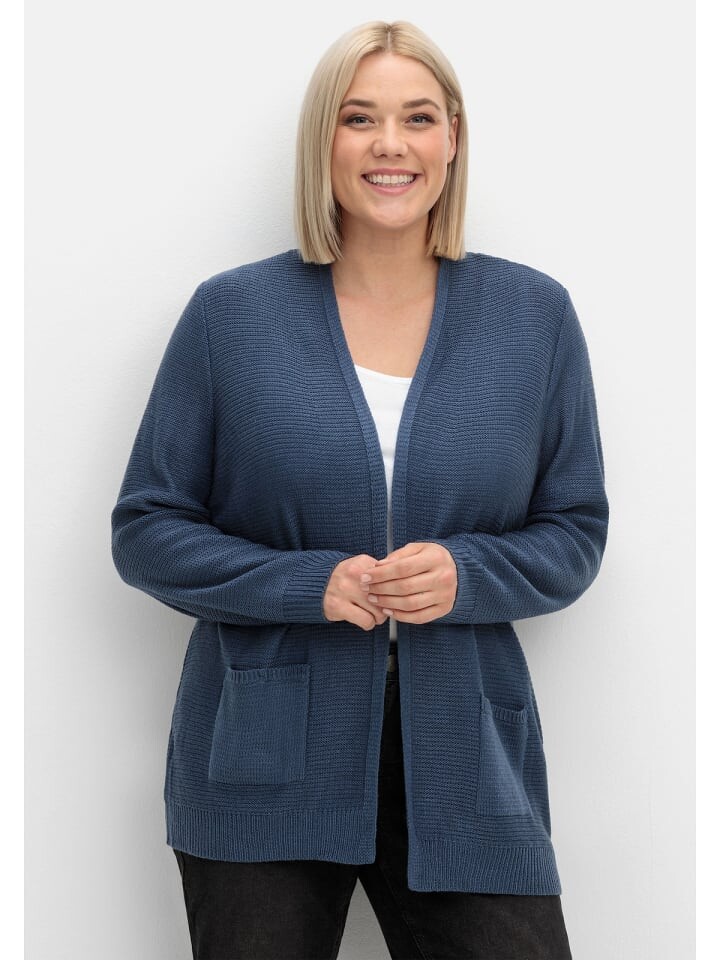 

Кардиган sheego Verschlusslose Strickjacke, цвет rauchblau