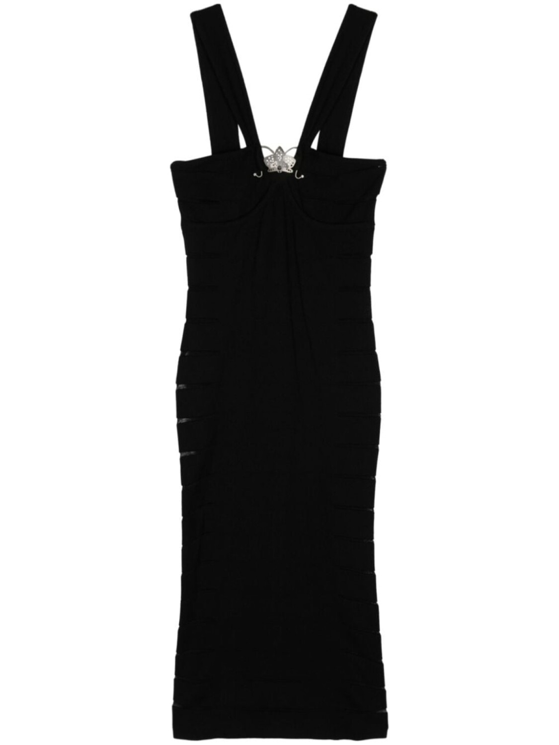 

Genny трикотажное платье миди с прозрачными разрезами, черный