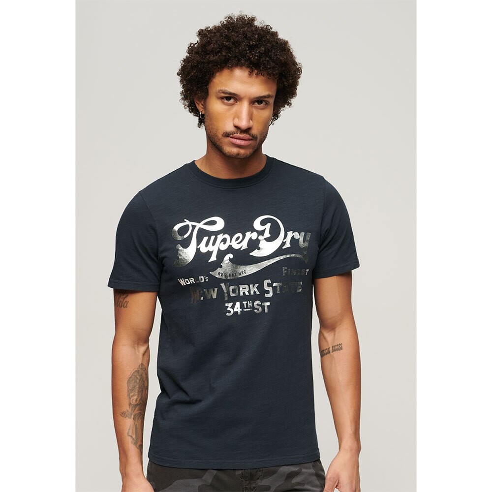 

Футболка с коротким рукавом Superdry Metallic Workwear Graphic, черный
