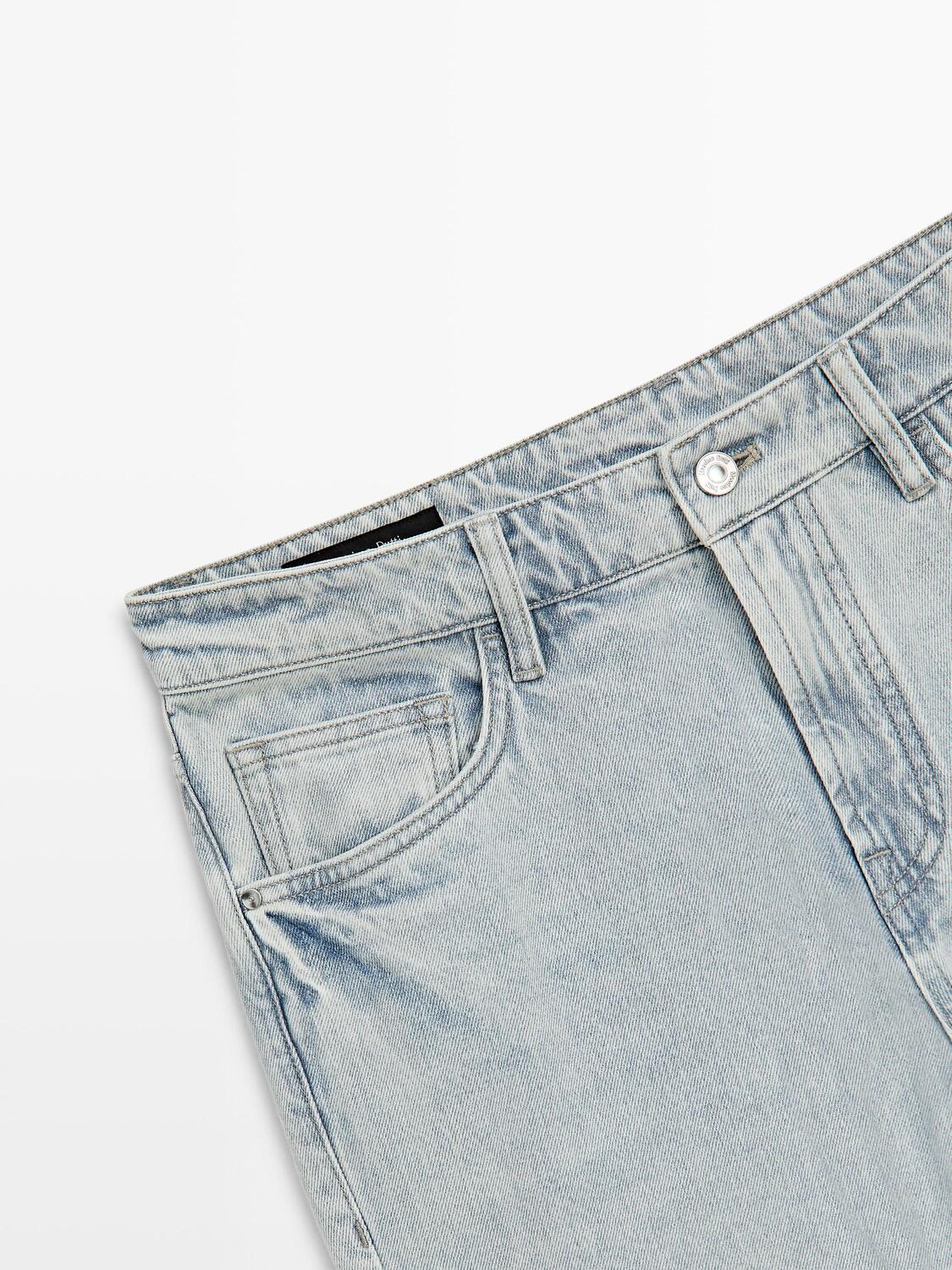Джинсы зауженного к низу кроя Massimo Dutti, light blue — фото 4