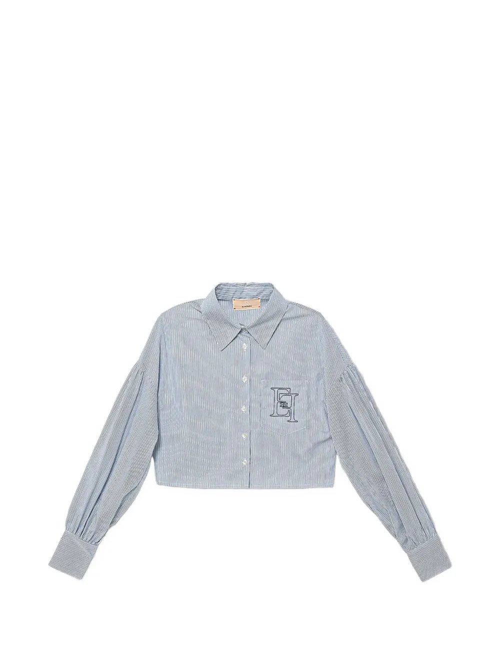 

Рубашка с полосатой вышивкой Elisabetta Franchi La Mia Bambina, синий