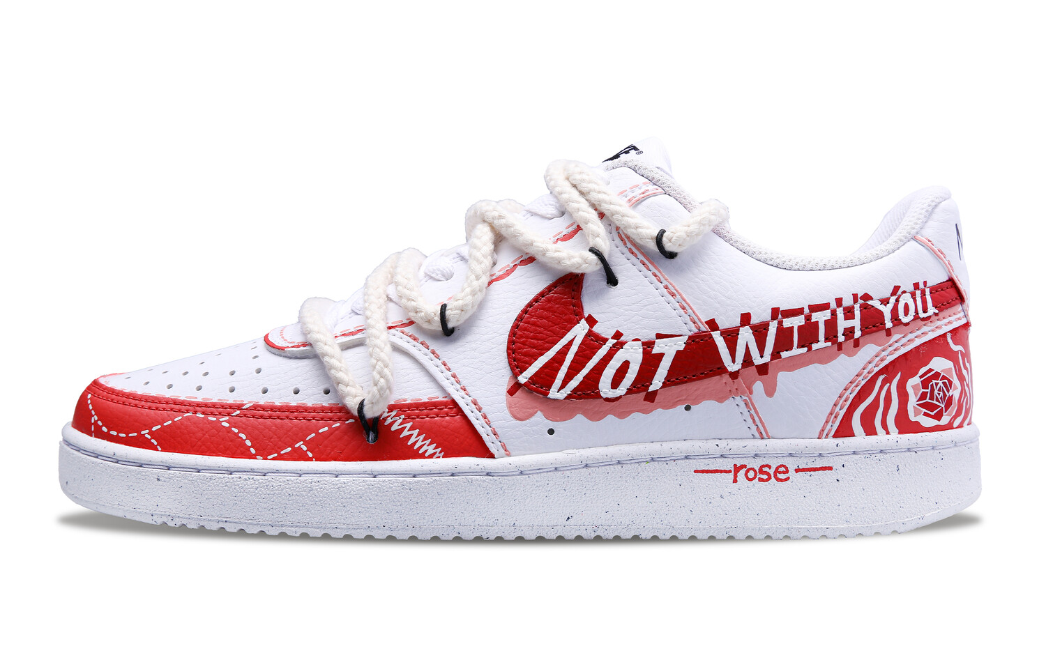 

Кроссовки Nike Court Vision 1 Skateboarding Shoes Men Low-top White, цвет Scarlet