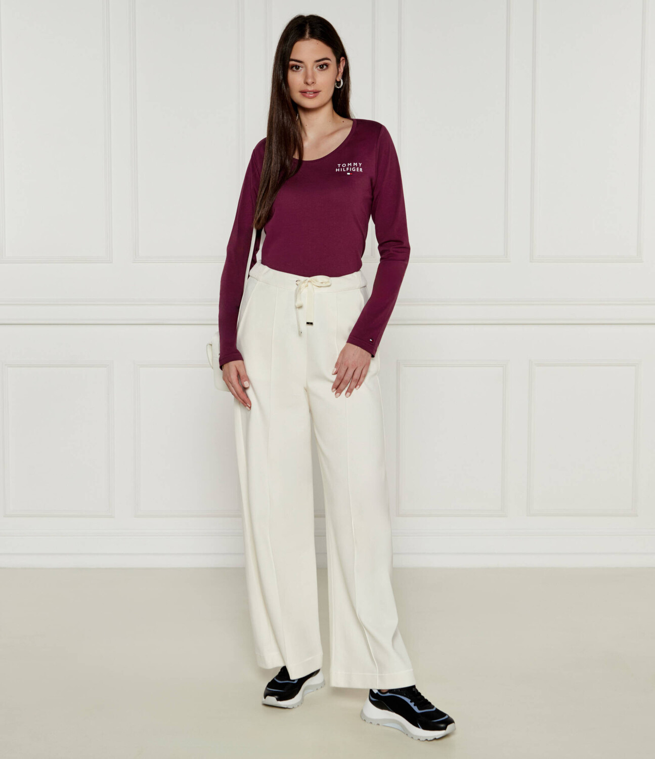 Блуза Tommy Hilfiger Slim Fit, бордо — фото 2