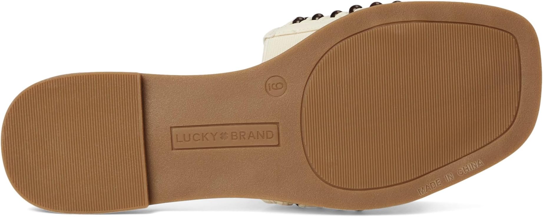 Сандалии Lucky Brand Gidya Beaded Flat Sandals, цвет Parchment/Brown — фото 3