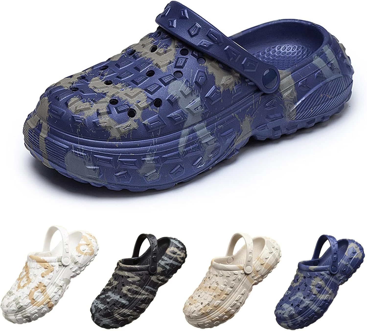 

Мужские садовые сабо Sunporx с рисунком граффити, нескользящие сандалии для улицы и пляжа, синий