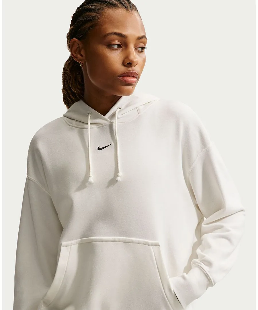 Женская флисовая толстовка Phoenix большого размера для баскетбола Nike, sail/черный