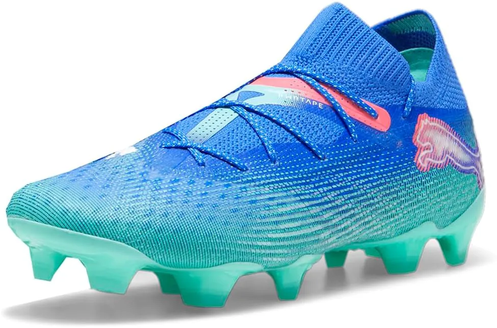 Бутсы для футбола PUMA Future 7 Ultimate для мужчин, шипованные, для твердого покрытия - синие, белый/мятный — фото 2