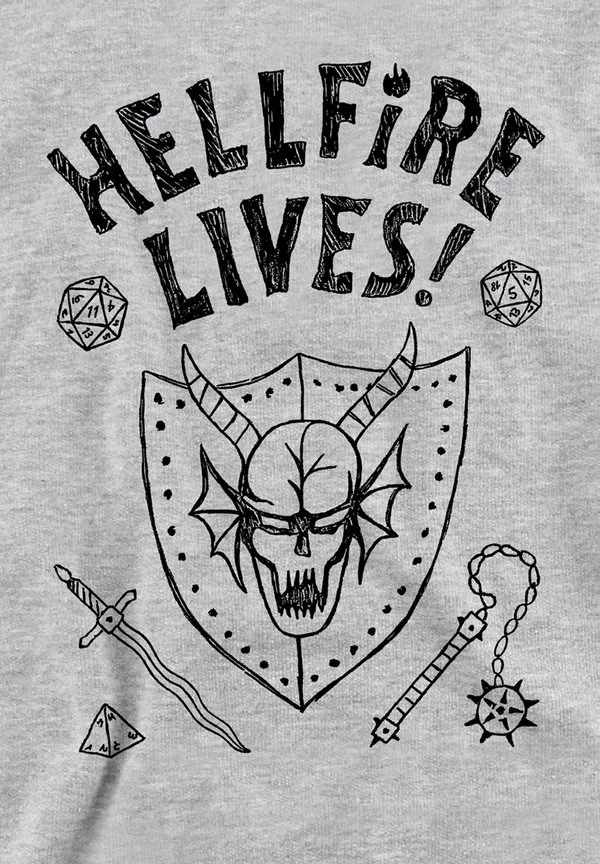 Худи stranger things hellfire graduation Netflix, Mottled Light Grey — фото 3