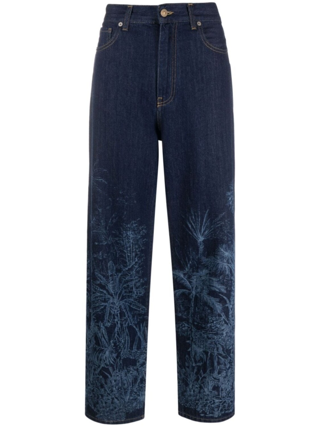 

Alanui прямые джинсы Jungle Toile de Jouy, синий