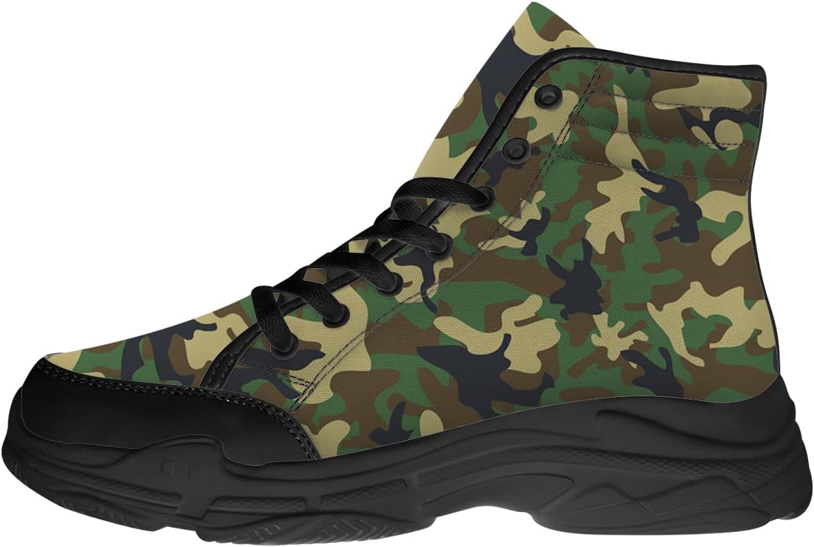 

Кроссовки Quorax Camouflage с высоким верхом для мужчин и женщин, на шнуровке, из ткани, подарок для него и для нее, 3102 Green