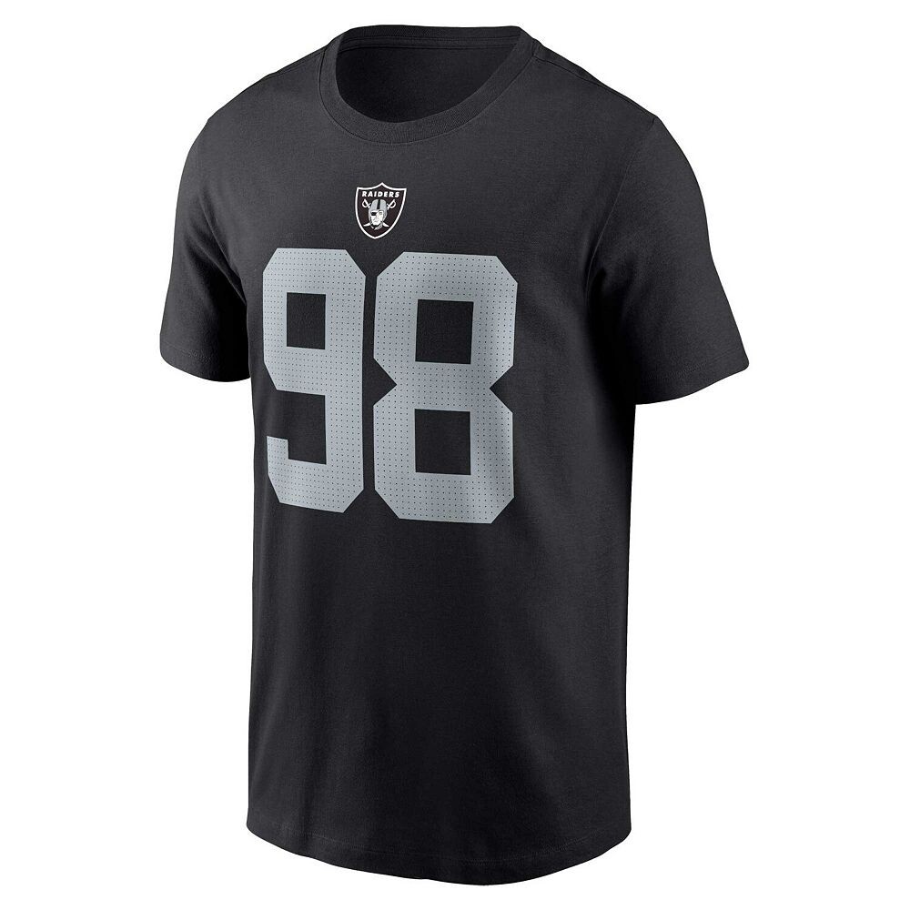 Мужская черная футболка с именем и номером игрока Nike Maxx Crosby Las Vegas Raiders, цвет Lvr Black — фото 3