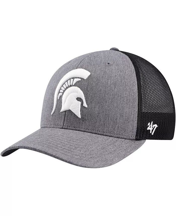 

Мужская угольная регулируемая кепка Michigan State Spartans Carbon Trucker '47 Brand, серый