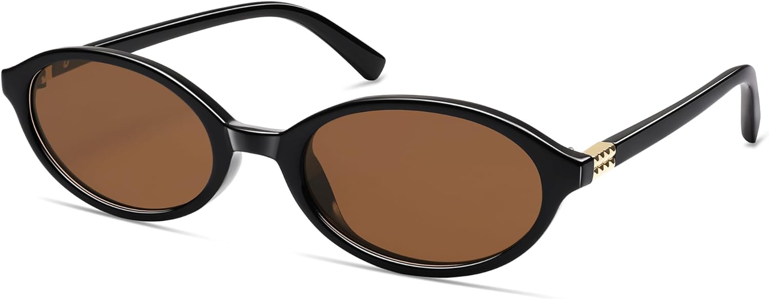 

Ретро овальные солнцезащитные очки для женщин и мужчин, маленькие, в стиле 90-х, узкие, винтажные, забавные, стильные солнцезащитные очки AP3728 Appassal, C3 Black/Brown