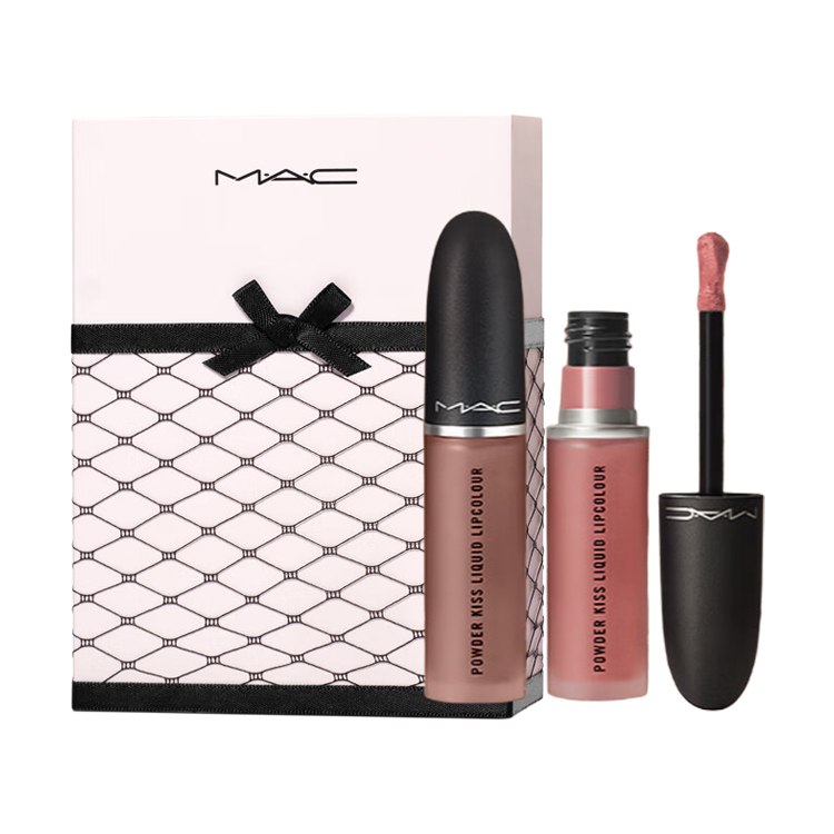 

MAC Черные чулки с эффектом тумана блеск для губ мягкий матовый легко растушевывается стойкий 5мл+5мл