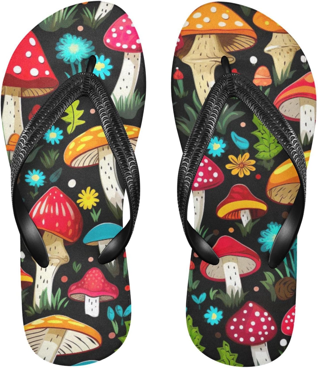 

Цветные шлепанцы «Грибок» для пляжа, летние повседневные сандалии для женщин и мужчин, обувь для душа, размер XS Kfbe, Mushroom