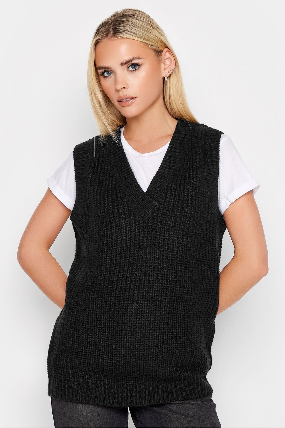 

Вязаный без рукавов PixieGirl Petite, черный