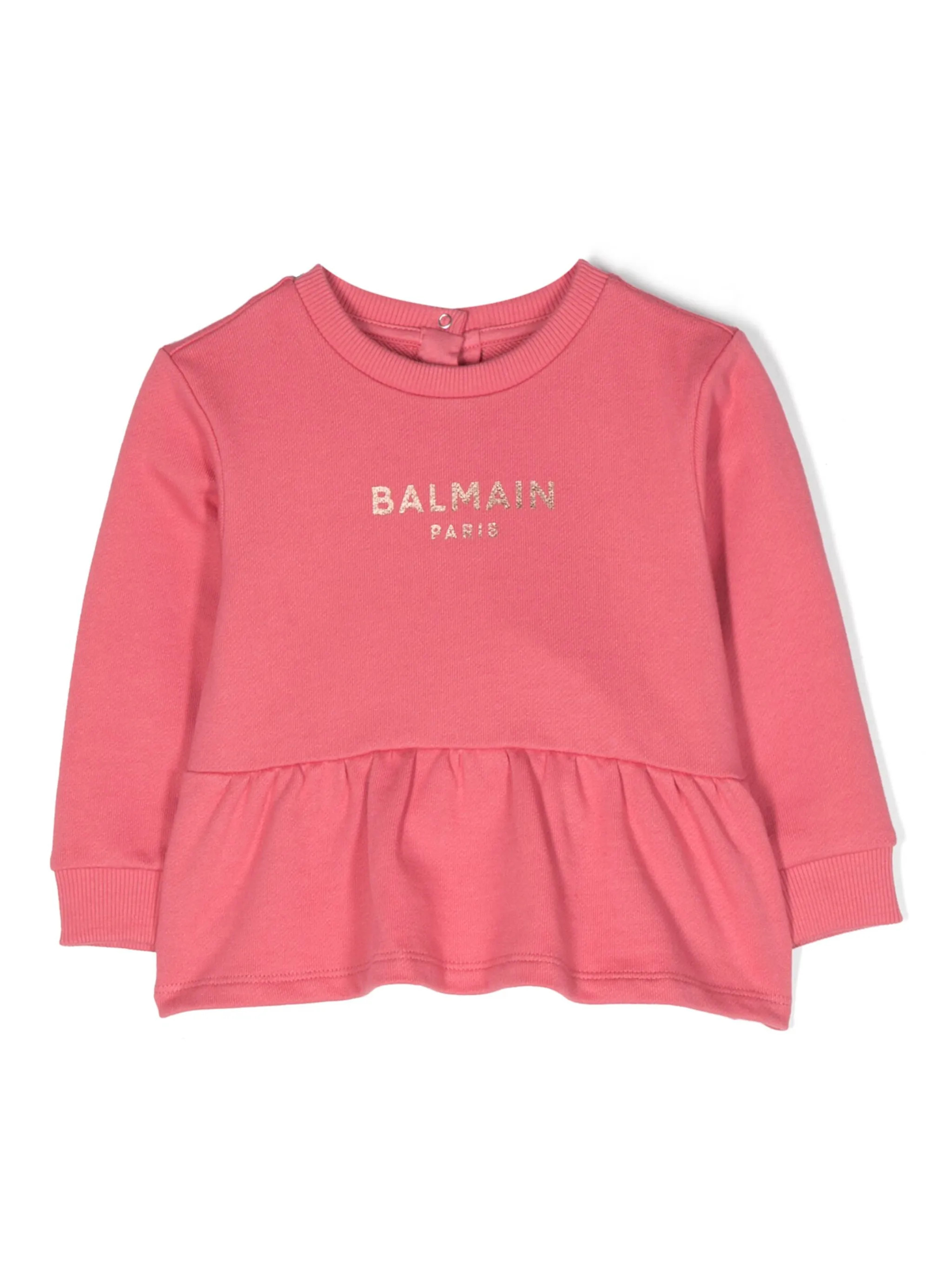 

Толстовка с оборками и логотипом Balmain Kids, розовый