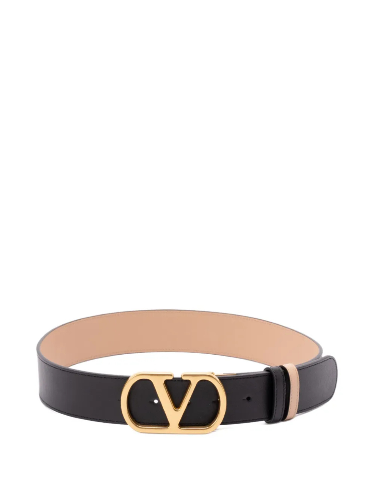 

Ремень Valentino Garavani с металлической пластинкой VLogo Signature, черный
