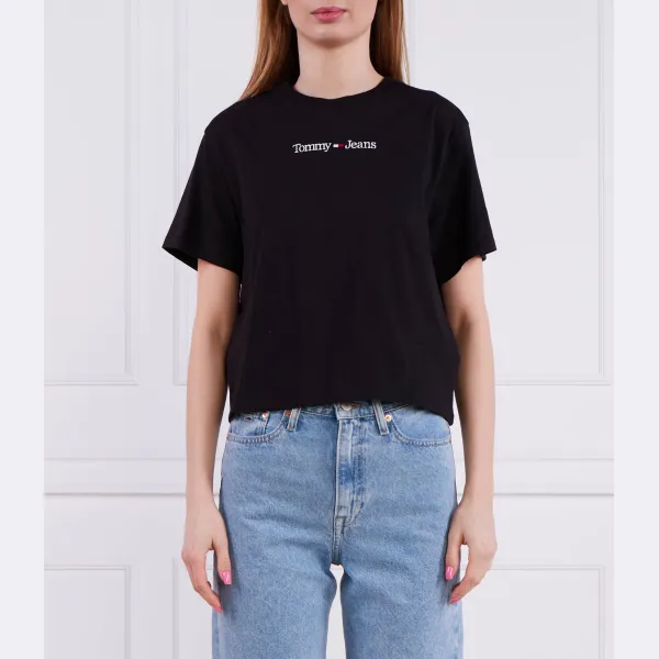 

Футболка обычного кроя с линейными засечками Tommy Hilfiger, черный