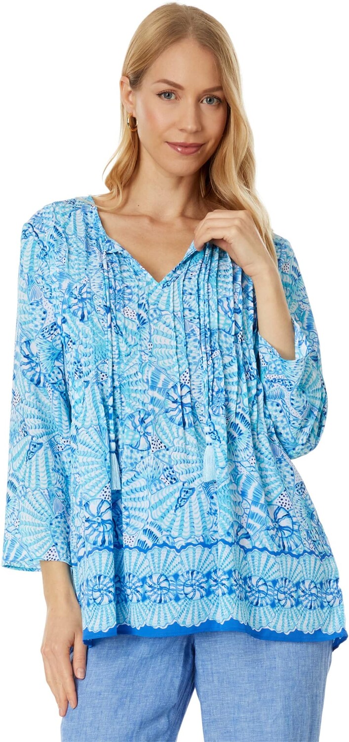 

Марилина Туник Lilly Pulitzer, цвет Amalfi Blue By The Seashore Engineered Tunic