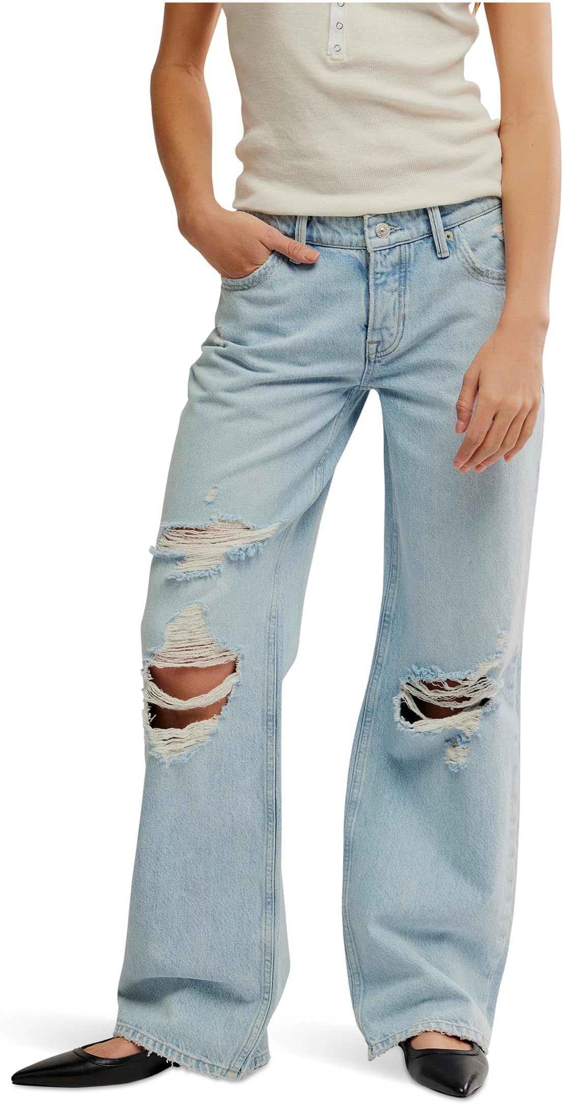 

Джинсы Free People Tennessee Low Rise Bf, цвет Indigo Ruin