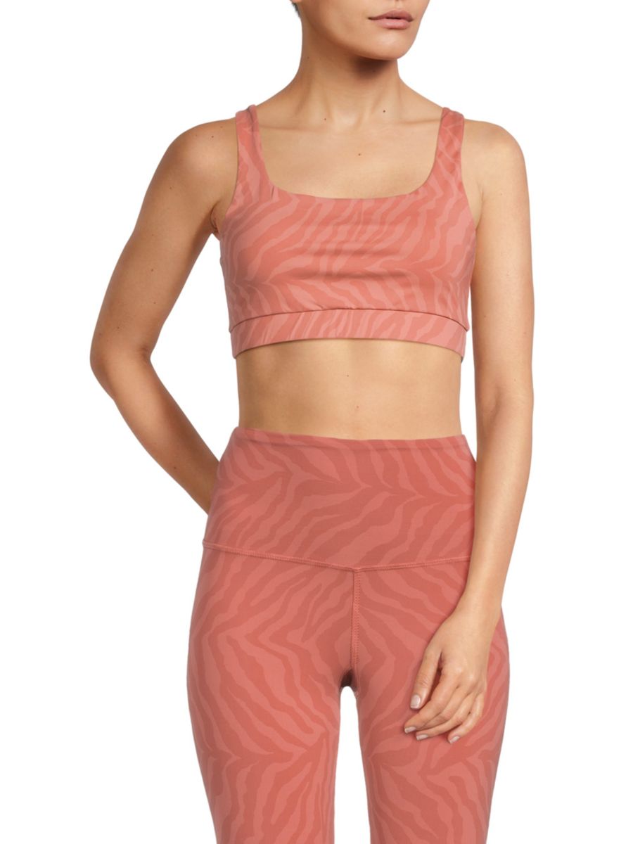 

Спортивный бюстгальтер с абстрактным принтом Jolie Strut This, цвет Mauve Zebra