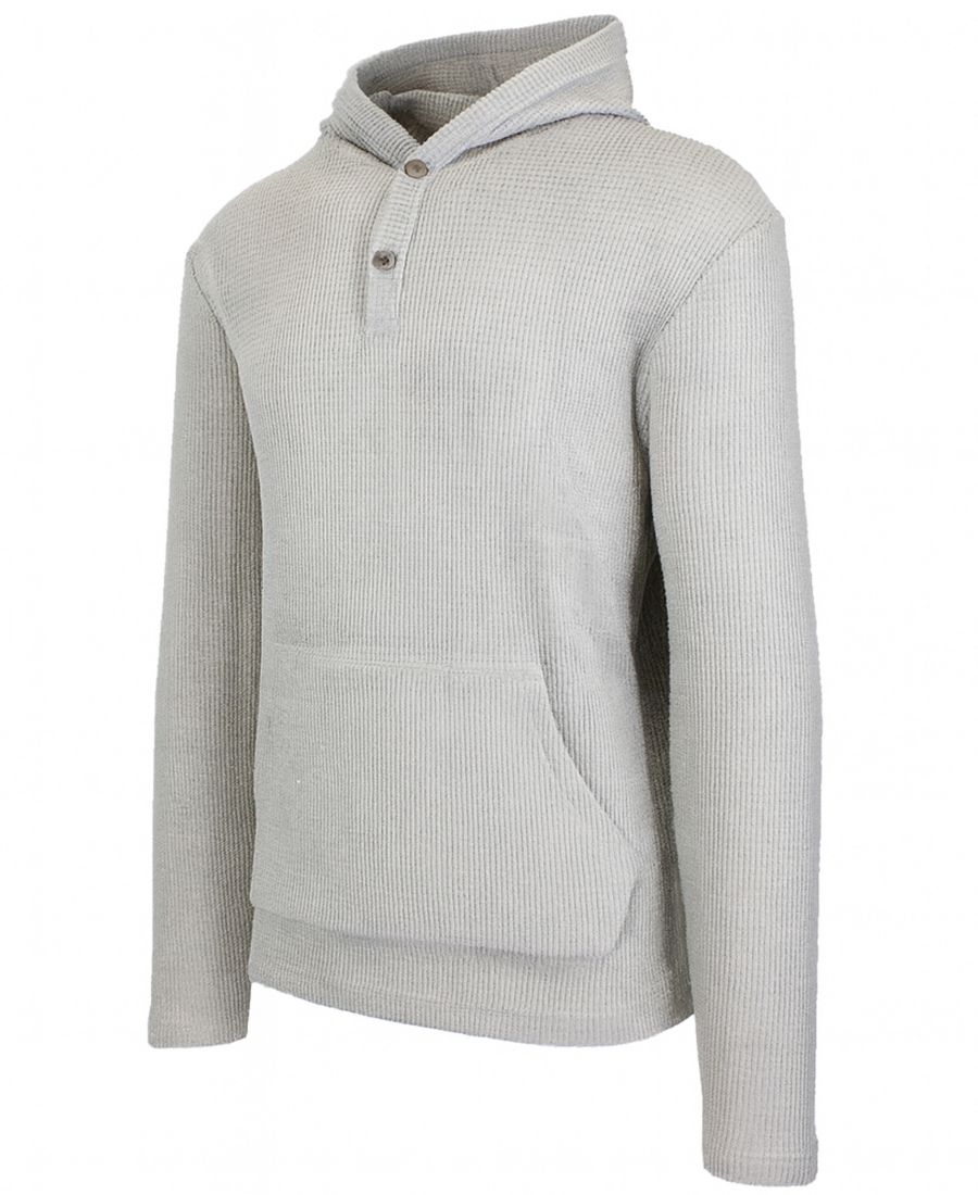 

Мужская термотолстовка-хенли из вафельной вязки стандартного кроя Blue Ice, Heather Gray