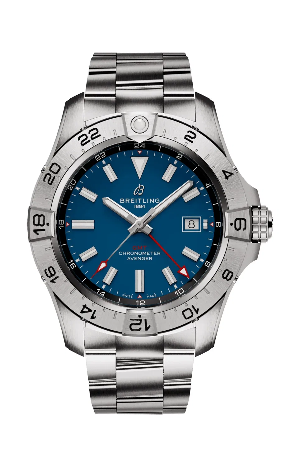 АВЕНЖЕР АВТОМАТИК GMT 44 - A32320101C1A1 BREITLING, серебряный