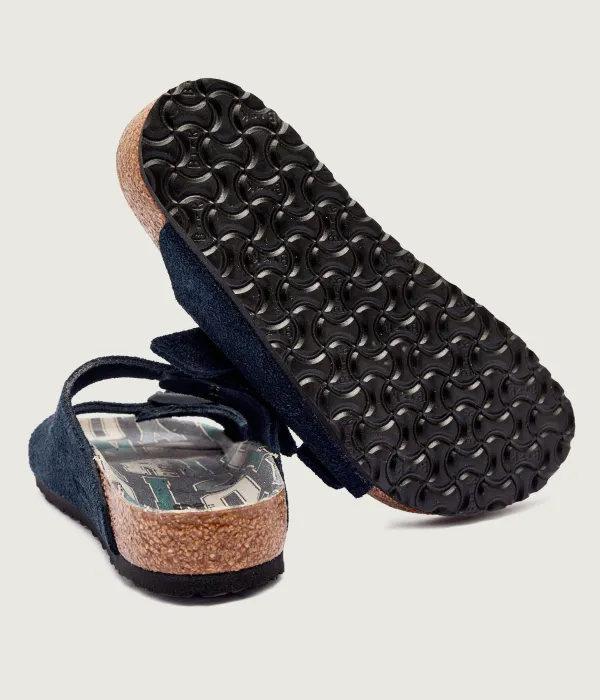 Тапочки из кожи Аризона Narrow fit Birkenstock, синий — фото 4