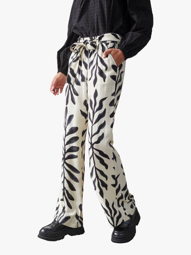 

Брюки Ella с высокой талией и широкими штанинами Sisters Point, Cream/Black