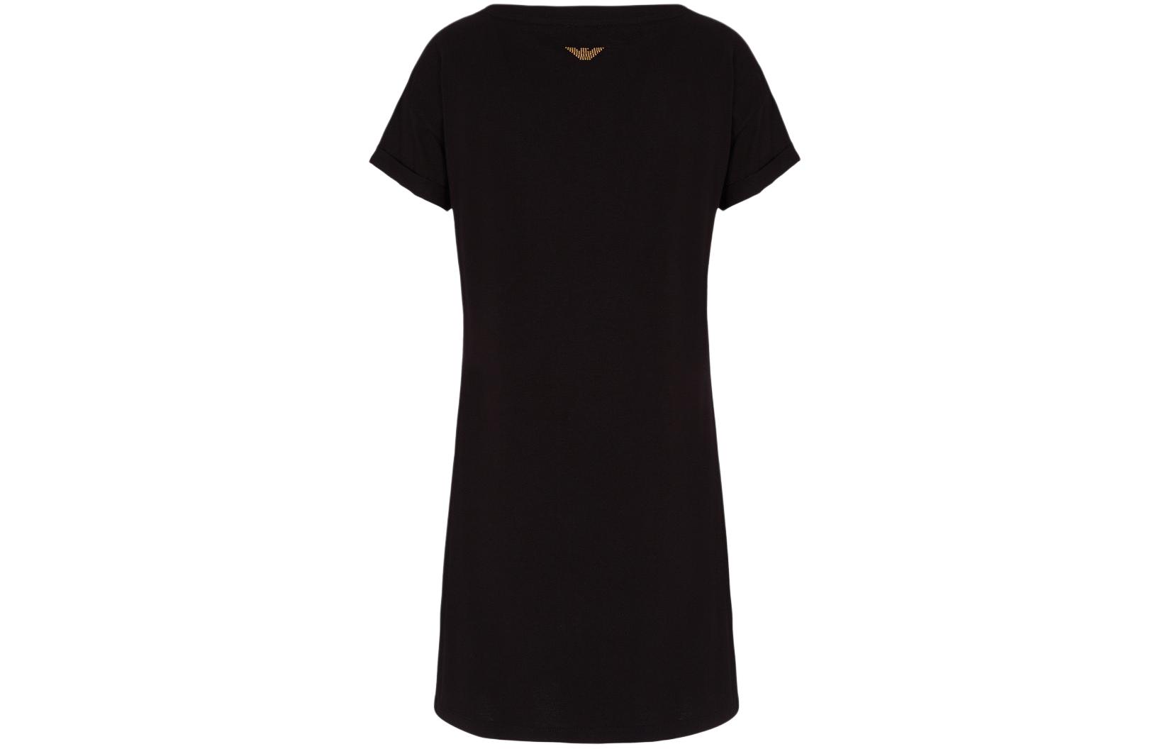 EMPORIO ARMANI EA7 Платье с короткими рукавами женское черное — фото 4