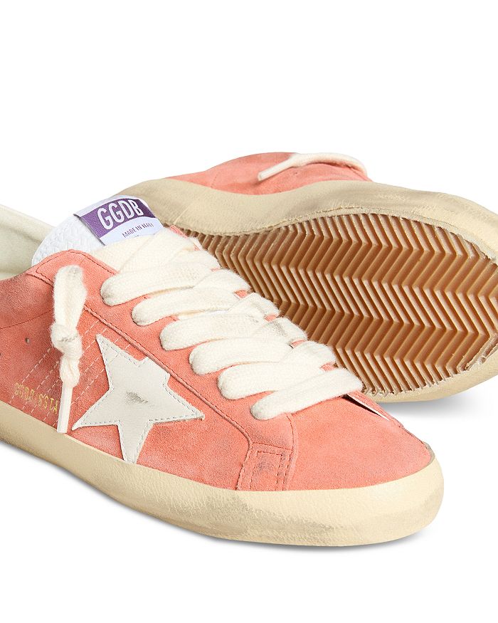 Мужские кроссовки Super Star на шнуровке из замши Golden Goose, розовый — фото 4